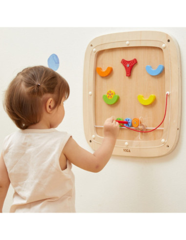 VIGA Drewniana Tablica Manipulacyjna Sensoryczna Gra w Pinball