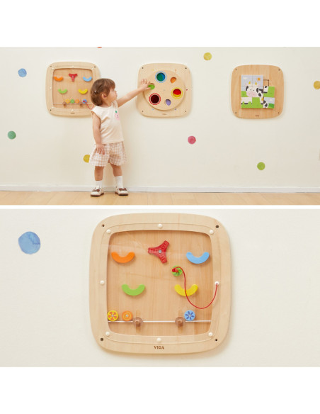 VIGA Drewniana Tablica Manipulacyjna Sensoryczna Gra w Pinball