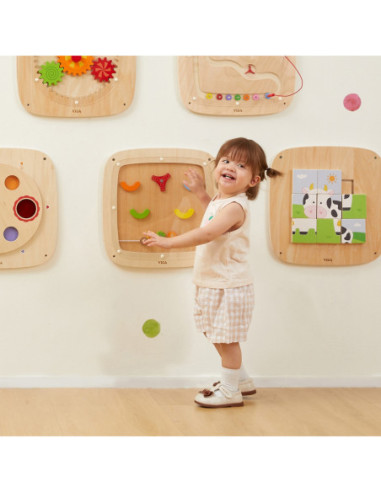 VIGA Drewniana Tablica Manipulacyjna Sensoryczna Gra w Pinball