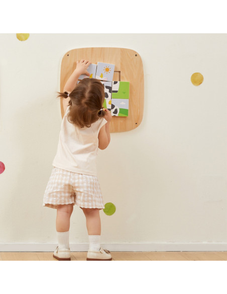 VIGA Drewniana Tablica Manipulacyjna Sensoryczna Układanka Obrazkowa