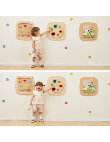 VIGA Drewniana Tablica Manipulacyjna Sensoryczna Układanka Obrazkowa