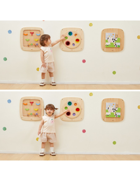VIGA Drewniana Tablica Manipulacyjna Sensoryczna Układanka Obrazkowa