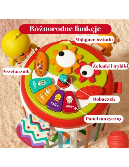 WOOPIE Walec Kostka Sensoryczna Interaktywny Bębenek