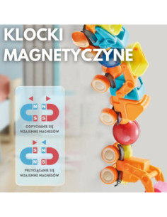 WOOPIE Magnetyczne Klocki Konstrukcyjne Pojazdy 52 el. 2
