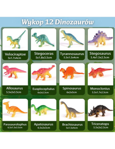 WOOPIE Wykopalisko Jajko Dinozaura Zestaw Archeologa do Rozkopania 12 Dinozaurów