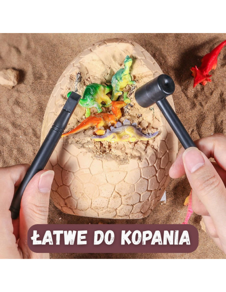 WOOPIE Wykopalisko Jajko Dinozaura Zestaw Archeologa do Rozkopania 12 Dinozaurów