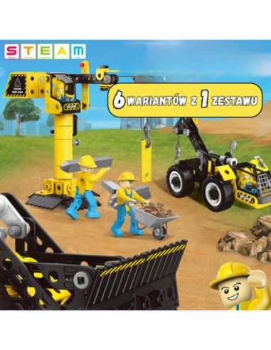 WOOPIE Zestaw Konstrukcyjny Pojazdy Budowlane 6w1 223 el.