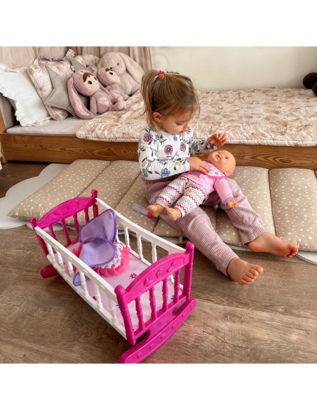 WOOPIE ROYAL Zestaw XL Opiekunka Lalka Jednorożec z Kołyską i Zestawem do Karmienia
