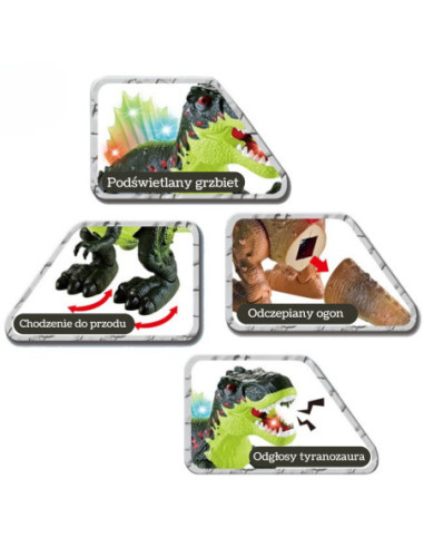 WOOPIE Chodzący Dinozaur Tyrannosaurus Rex Efekty Świetlne i Dźwiękowe