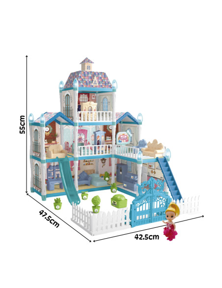 WOOPIE Domek dla Lalek Zimowy Ogród z Akcesoriami i Lalką Podświetlany 191el.