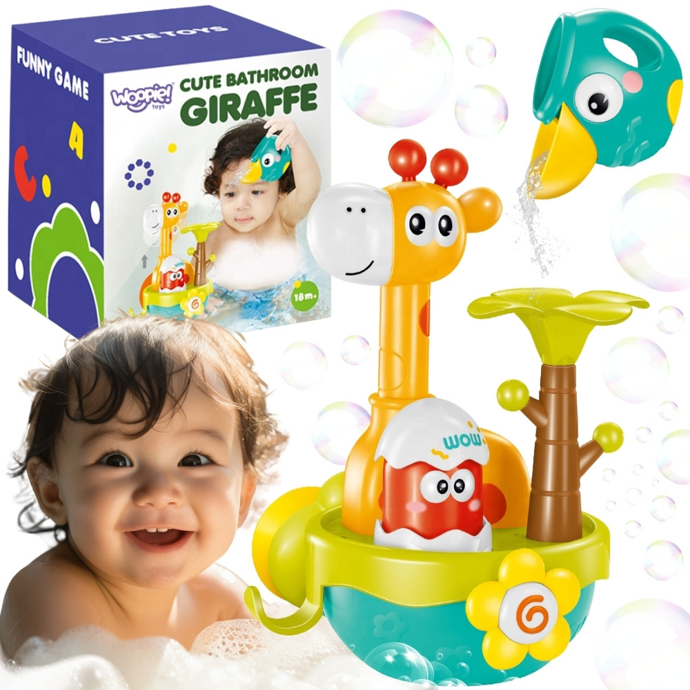 WOOPIE BABY Giraff badleksak med sugpropp och tratt