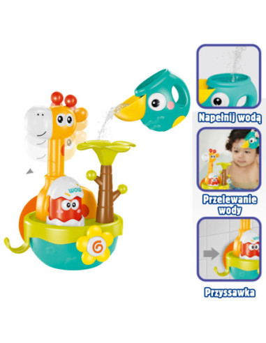 WOOPIE BABY Zabawka do Kąpieli Żyrafa z Lejkiem na Przyssawke