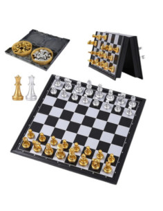 WOOPIE Szachy Magnetyczne Przenośne Złote Srebrne 2