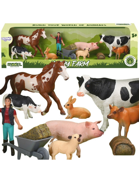 WOOPIE Figurki Zwierząt Szczęśliwa Farma 10el.