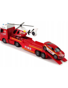 WOOPIE Zestaw Pojazdów Laweta Strażacka Helikopter Samochód Dźwięk Światła 2