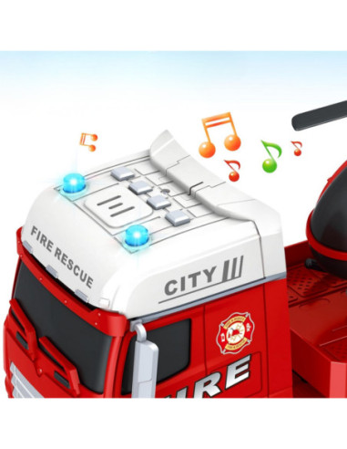 WOOPIE Zestaw Pojazdów Laweta Strażacka Helikopter Samochód Dźwięk Światła