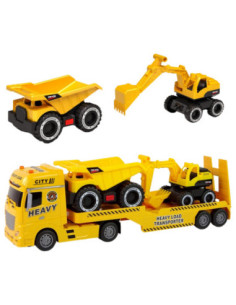 WOOPIE Samochód Laweta z Pojazdami Budowlanymi 2