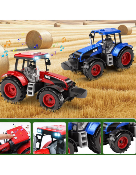 WOOPIE Samochód Laweta z Traktorami Farma Światła Dźwięki