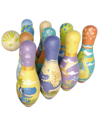 WOOPIE Gra Zręcznościowa Kręgle Dinozaury Zestaw 12el.