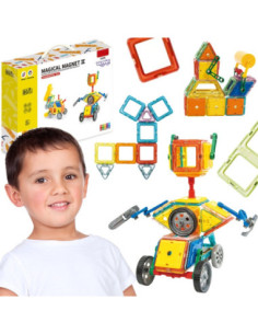 WOOPIE Klocki Magnetyczne 3D Pojazdy Zestaw 80el.