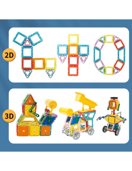 WOOPIE Klocki Magnetyczne 3D Pojazdy Zestaw 80el.