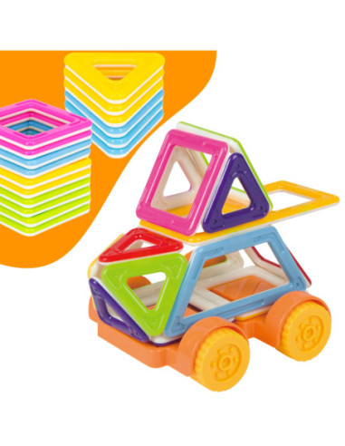 WOOPIE Klocki Magnetyczne Pojazd Mini Budowle 22el.