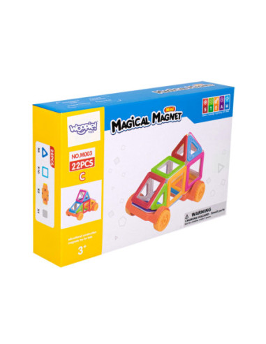 WOOPIE Klocki Magnetyczne Pojazd Mini Budowle 22el.