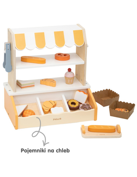VIGA Drewniana Mini Piekarnia Sklepik Stragan z Wypiekami 16el.