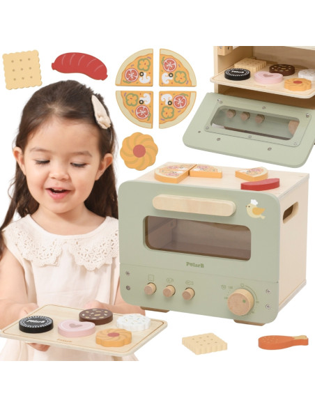 VIGA Drewniana Kuchnia Piekarnik Zestaw do Pieczenia Słodko-Pikantnych Potraw 12akc.