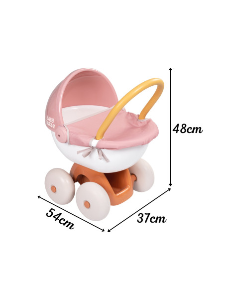 SMOBY Baby Nurse Wózek Głęboki z Plastikowym Daszkiem