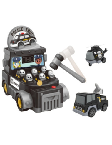 WOOPIE Gra Zręcznościowa Uderz Młotkiem Wbijak Wóz Policyjny z Akcesoriami