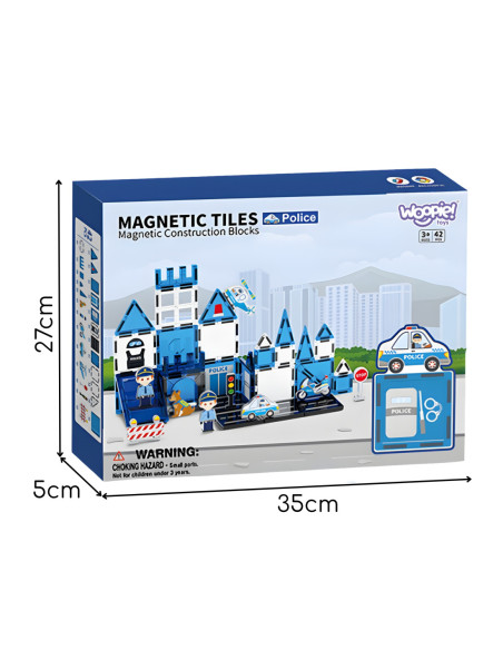 WOOPIE Klocki Magnetyczne 3D Zestaw Komisariat Policji 42el.