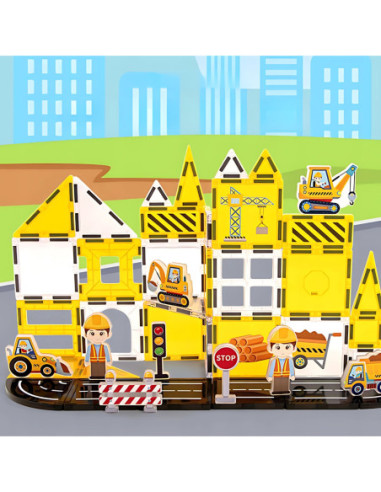 WOOPIE Klocki Magnetyczne Plac Budowy 47 el.