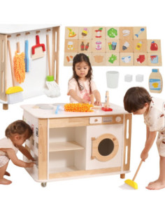 VIGA 3-in-1 Home Center with Accessories – Learning and Fun for Children