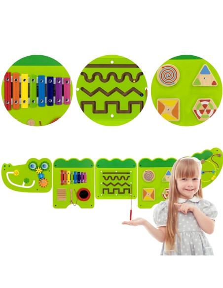VIGA ablica Sensoryczna Manipulacyjna Krokodyl Certyfikat FSC Montessori