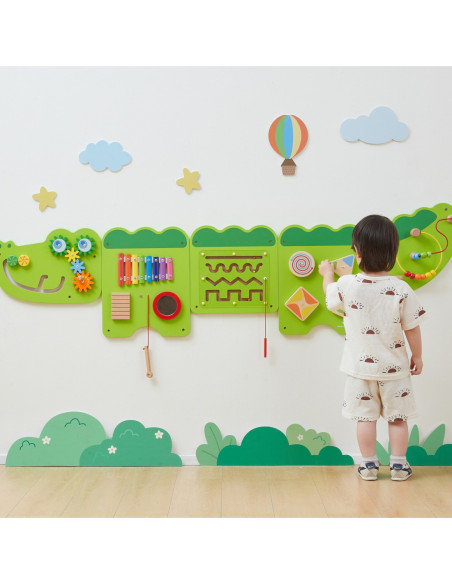 VIGA ablica Sensoryczna Manipulacyjna Krokodyl Certyfikat FSC Montessori