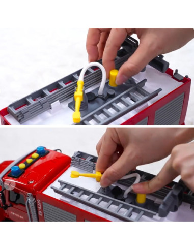 WOOPIE Ciężarówka Wóz Strażacki Na Wodę Dźwięk Światła 1:14