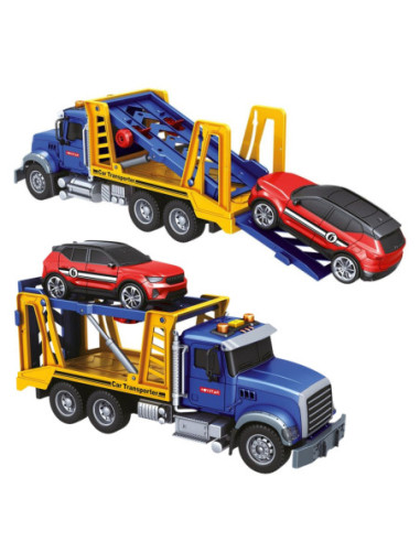 WOOPIE Laweta Ciężarówka Transporter Z Autkiem Światło Dźwięk Skala 1:14