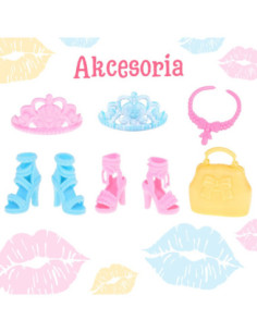 WOOPIE Zestaw Modowy Dla Lalek Sukienki Buty Biżuteria Akcesoria 2