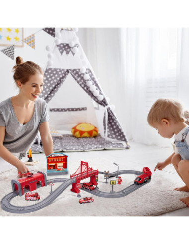 WOOPIE Zestaw Kolejka Elektryczna Pendolino Straż Pożarna 66el.