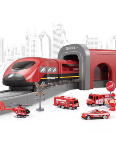 WOOPIE Zestaw Kolejka Elektryczna Pendolino Straż Pożarna 66el.