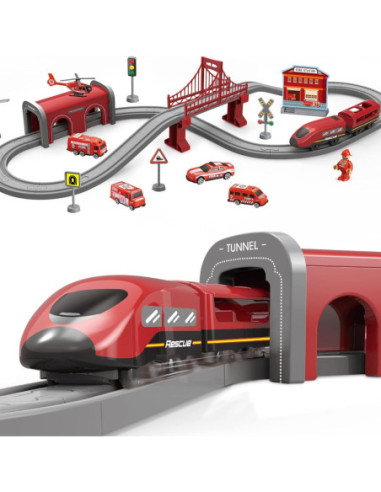 WOOPIE Zestaw Kolejka Elektryczna Pendolino Straż Pożarna 66el.