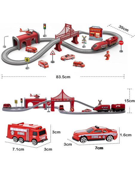 WOOPIE Zestaw Kolejka Elektryczna Pendolino Straż Pożarna 66el.