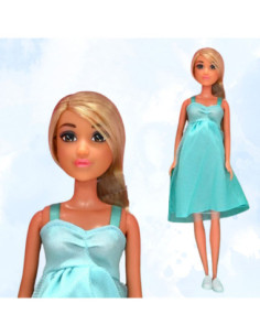 WOOPIE Lalka Lily z Brzuszkiem w Ciąży Niemowlak Błękitna Sukienka 2