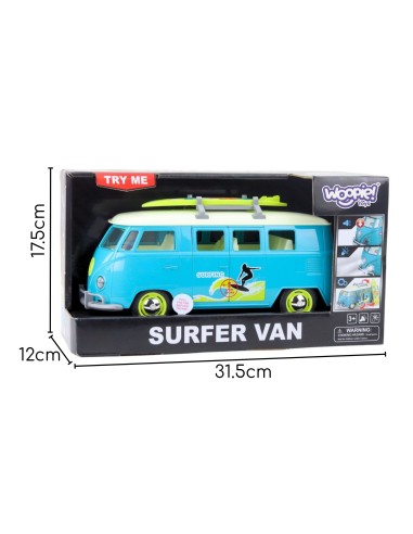 Klassischer Surfbus Van Rot 1:14 TOY STAR – Licht und Sound