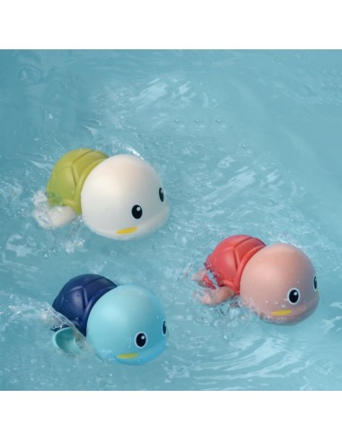 Woopie the Turtle Swimming Wind-Up Bath Toy Blue