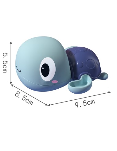 Woopie the Turtle Swimming Wind-Up Bath Toy Blue