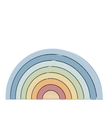 Tooky Toy Rainbow - Wooden Montessori Puzzle Pastel Blocks