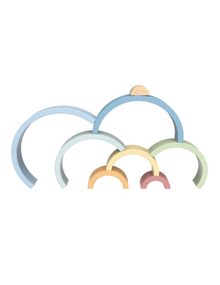 Pastell-Holzregenbogen – Tooky Toy – Lernspielzeug Montessori!