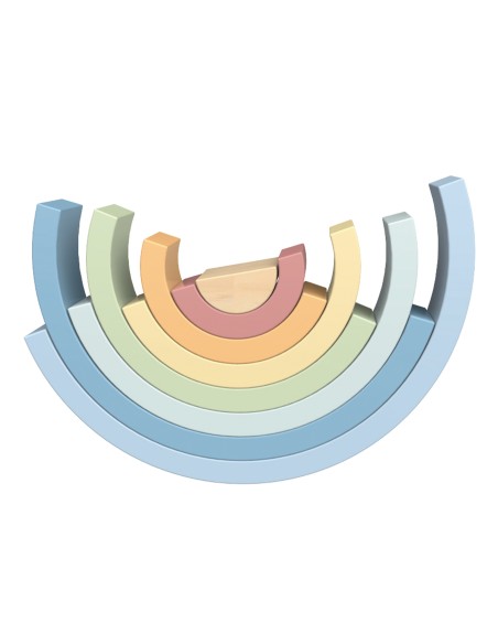 Tooky Toy Rainbow - Wooden Montessori Puzzle Pastel Blocks